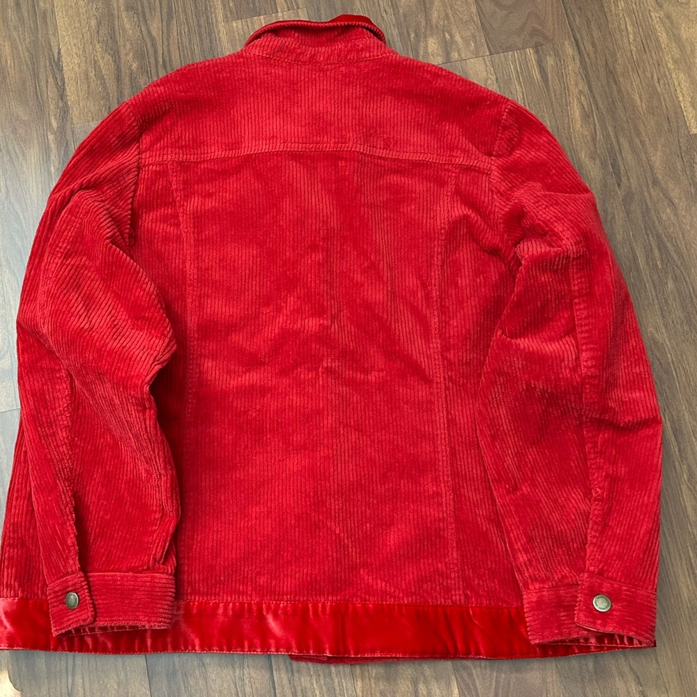 Coldwater Corduroy and Velvet Red Oversize Jacket Creek  Size 2X - Picture 7 of 10